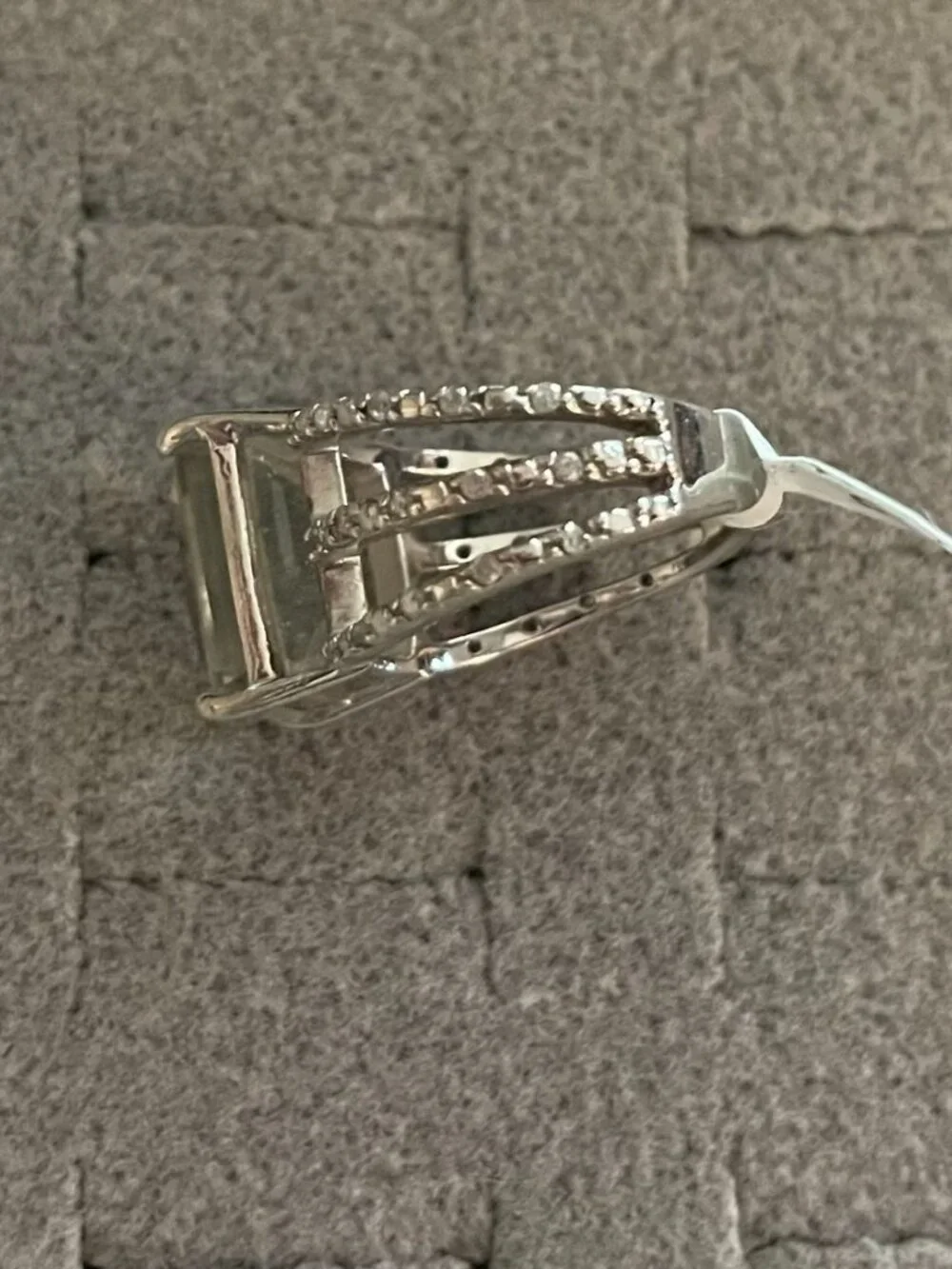 Vintage Sterling Silver Ring Green Amethyst Wide Band 9 grams Size 6 EUC $225